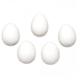 Яйце котон 60x43 мм с една дупка 6 мм бяло - 5 броя