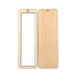 Дървена заготовка за книгоразделител 2 части 50x160x2.5 мм вътрешен размер 38x144x2.5 мм дупка 5 мм цвят дърво -2 броя