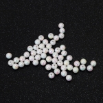 Плътни мъниста с форма топче 6 мм дупка 1 мм цвят бял дъга -20 грама ~ 190 броя