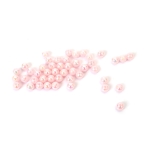 Плътни мъниста с форма топче 6 мм дупка 1 мм цвят светло розов дъга -20 грама ~ 190 броя