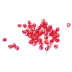 Кристални мъниста с форма топче 6 мм дупка 1 мм многостен цвят червен дъга -20 грама ~196 броя