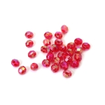 Кристални мъниста с форма топче 8 мм дупка 2 мм многостен цвят червен ДЪГА -20 грама ~80 броя