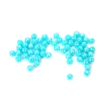 Плътни мъниста с форма на топче 6 мм дупка 1 мм цвят син дъга -20 грама ~190 броя 