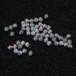 Кристални мъниста с форма на топче 6 мм дупка 1 мм цвят бял дъга -20 грама ~190 броя 