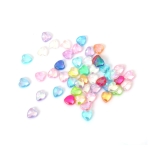 Кристални мъниста с форма на сърце 9x4 мм дупка 1.5 мм микс цветове дъга -20 грама ~110 броя 