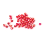 Плътни мъниста с форма на топче 6 мм дупка 1 мм фасетирано цвят червен ДЪГА -20 грама ~195 броя