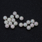 Плътни мъниста с форма на топче 10 мм дупка 1.5 мм цвят крем дъга -20 грама ± 40 броя