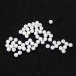 Плътни мъниста с форма на топче 6 мм дупка 1 мм цвят бял -20 грама ~190 броя 