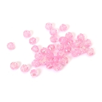 Кристални мъниста с форма на топче с релефна роза 8 мм дупка 1 мм  цвят розов дъга -20 грама ~80 броя 