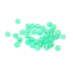 Кристални мъниста с форма на топче с релефна роза 8 мм дупка 1 мм  цвят зелен дъга -20 грама ~80 броя 