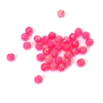 Кристални мъниста с форма на топче с релефна роза 8 мм дупка 1 мм  цвят циклама дъга -20 грама ~80 броя 