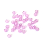 Кристални мъниста с форма на топче с релефна роза 8 мм дупка 1 мм  цвят розово-лилав дъга -20 грама ~80 броя 