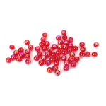 Кристални мъниста с форма на топче 6 мм дупка 1 мм цвят червен дъга -20 грама ~190 броя 