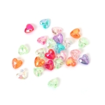 Кристални мъниста с форма на сърце многостенни 12x8 мм дупка 1.5 мм микс цветове -20 грама ~40 броя