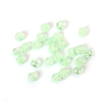 Кристални мъниста с форма на топче с релефна роза 8 мм дупка 1 мм  цвят мента дъга -20 грама ~80 броя 