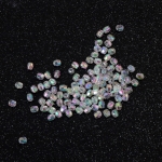 Кристални мъниста с форма цилиндър 4 мм дупка 1 мм многостен цвят бял ДЪГА -20 грама ~660 броя