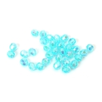 Кристални мъниста с форма топче 8 мм дупка 2 мм многостен цвят светло син ДЪГА -20 грама ~80 броя