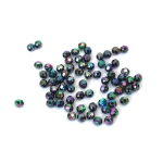 Мъниста имитация хематит с форма на топче 6 мм дупка 1 мм многостен ДЪГА -20 грама ~196 броя