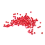 Плътни мъниста с форма на топче 4 мм дупка 1 мм цвят червен дъга -20 грама ~700 броя 