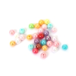 Плътни мъниста с форма на топче 8 мм дупка 2 мм микс цветове дъга -20 грама ~78 броя 