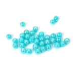 Плътни мъниста с форма на топче 8 мм дупка 2 мм цвят син дъга -20 грама ~78 броя 