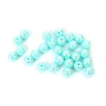 Плътни мъниста с форма на топче 8 мм дупка 2 мм цвят светло син дъга -20 грама ~78 броя 