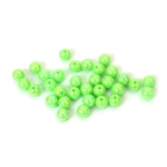 Плътни мъниста с форма на топче 8 мм дупка 2 мм цвят светло зелен дъга -20 грама ~78 броя 
