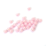 Плътни мъниста с форма на топче 8 мм дупка 2 мм цвят светло розов дъга -20 грама ~78 броя 