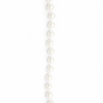 Гирлянд с перла пластмаса 10 мм цвят бял -1 метър