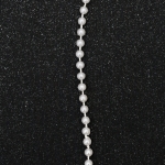 Гирлянд с перла пластмаса 5 мм цвят бял -1 метър