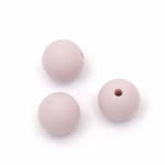 Мънисто силикон топче 12 мм дупка 2.5 мм цвят лилав светло - 5 броя