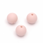 Мънисто силикон топче 12 мм дупка 2.5 мм цвят розов светло - 5 броя