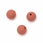 Мънисто силикон топче 12 мм дупка 2.5 мм цвят корал - 5 броя