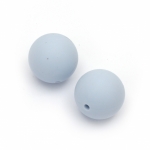 Мънисто силикон топче 9 мм дупка 2.5 мм цвят син светло - 5 броя