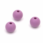 Мънисто силикон топче 9 мм дупка 2.5 мм цвят лилав - 5 броя