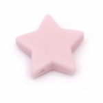 Мънисто силикон звезда 14x13x8 мм дупка 2.5 мм цвят розов - 2 броя