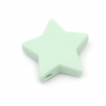 Мънисто силикон звезда 14x13x8 мм дупка 2.5 мм цвят зелен - 2 броя