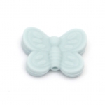 Мънисто силикон пеперуда 20x25x6 мм дупка 2.5 мм цвят син - 2 броя