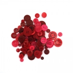 Копче пластмаса за декорация 9-35 мм червена гама -150 грама