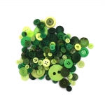 Копче пластмаса за декорация 9-35 мм зелена гама -150 грама