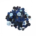 Копче пластмаса за декорация 9-35 мм синя гама -150 грама