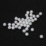 Мънисто плътно топче 8 мм дупка 2 мм фасетирано дъга цвят бял млечно -50 грама ~200 броя