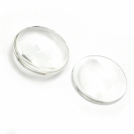 Мънисто за лепене стъкло тип кабошон полусфера 30x7 мм прозрачно -5 броя