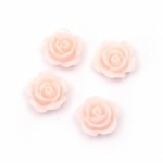 Мънисто резин тип кабошон роза 10x5.5 мм цвят розов -20 броя