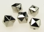 Мънисто CCB многоъгълник 14x13 мм дупка 2.5 мм цвят сребро -10 броя