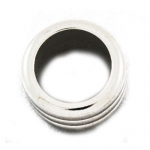 Мънисто CCB пръстен 18x10 мм дупка 12 мм цвят сребро -10 броя ~13 грама