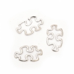 Свързващ елемент метал пъзел символ на аутизма 30.5x18x2.5 мм сребро - 10 броя