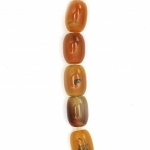 Наниз мъниста полускъпоценен камък АХАТ оранжев овал 13x18 мм ~22 броя