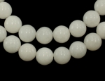 Наниз мъниста полускъпоценен камък ЖАДЕИТ натурален бял топче 12 мм ~32 броя