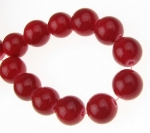 Наниз мъниста полускъпоценен камък КОРАЛ червен оцветен топче 10 мм ~38 броя